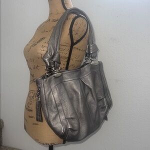B. Makowsky Metallic Leather Shoulder Bag